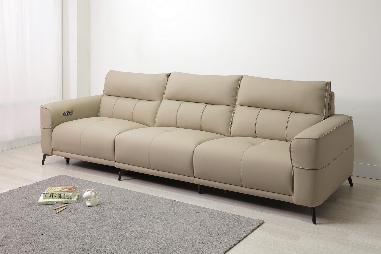 英格麗半牛皮電動沙發