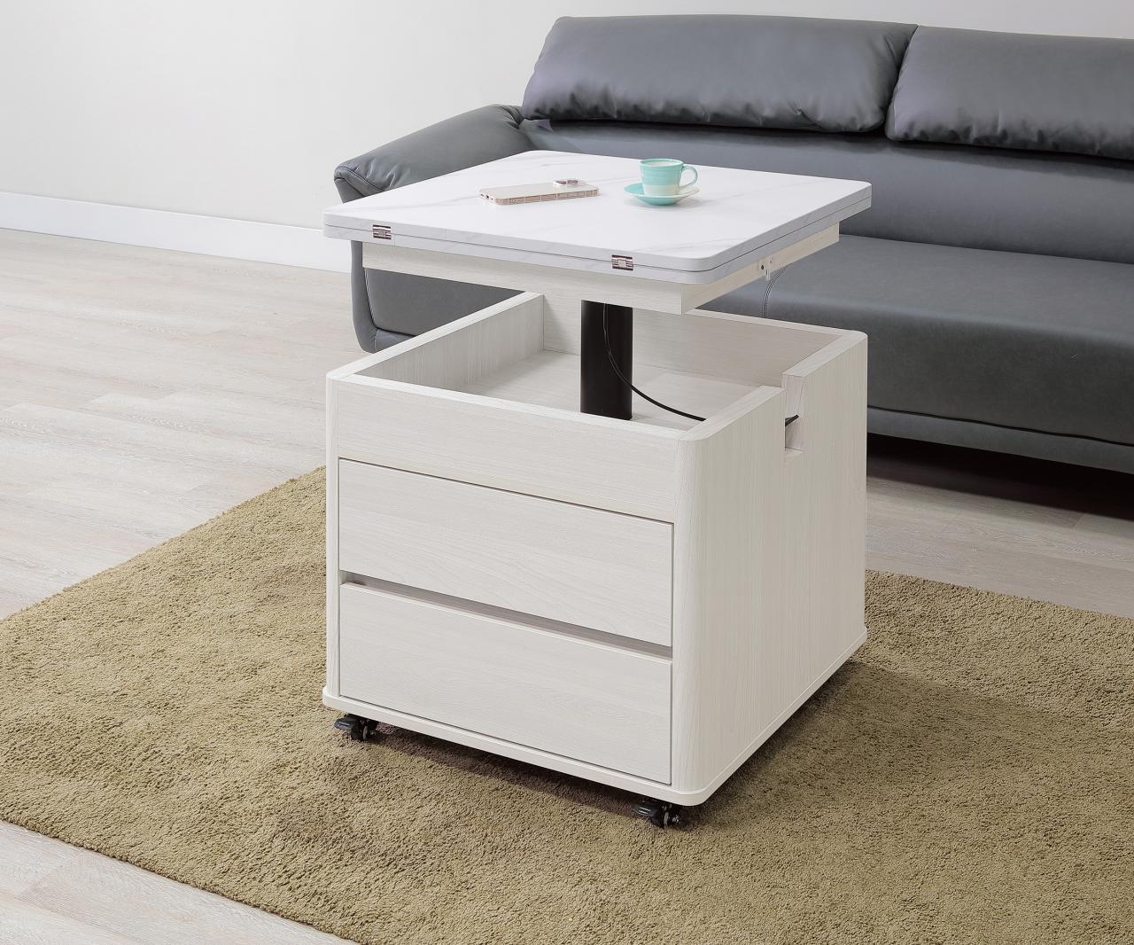 蕾娜 2尺無段升降移動茶几