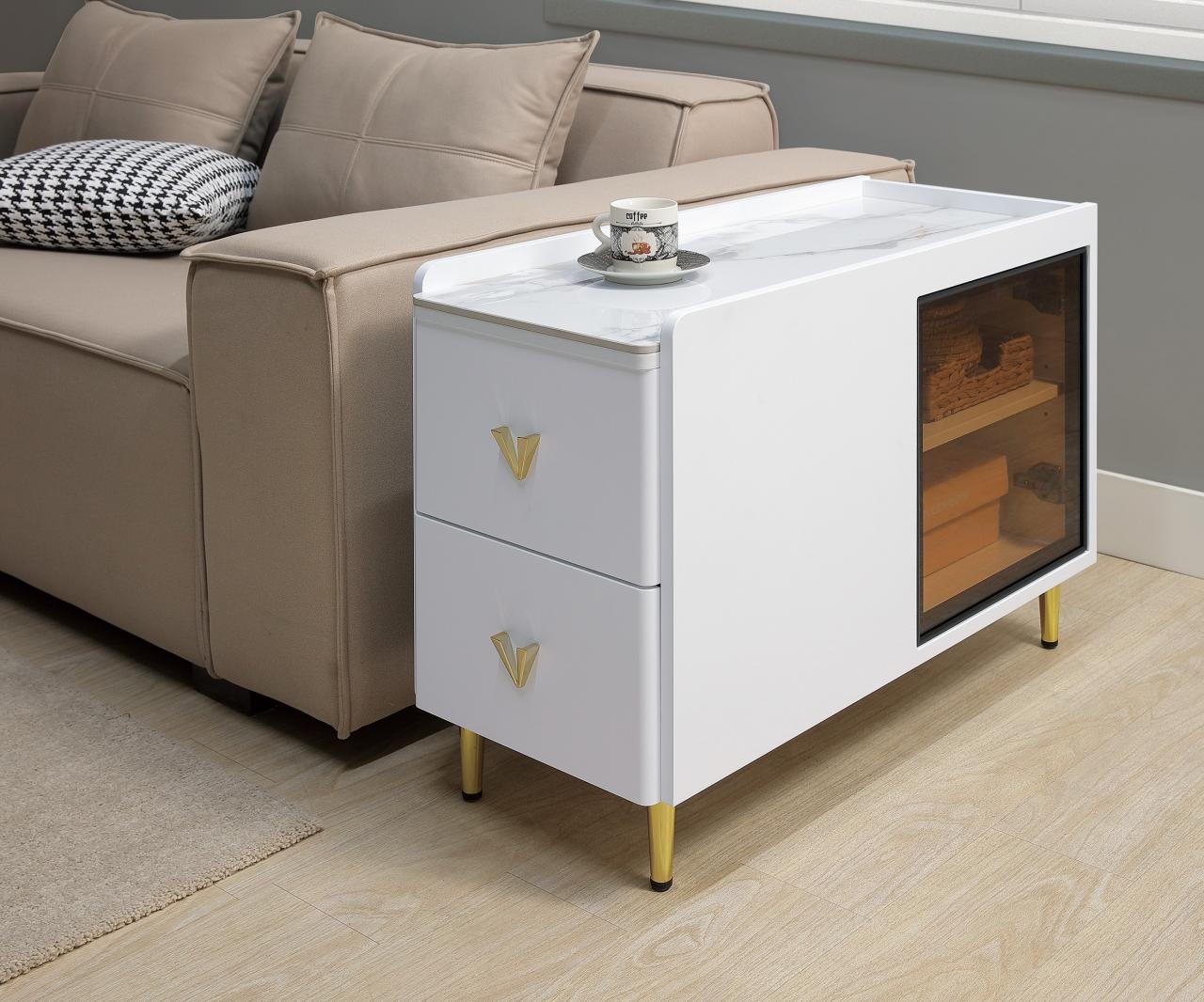 克利夫邊櫃(灰色/白色)