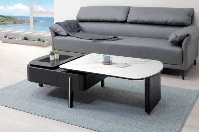 卡斯特石面旋轉茶几