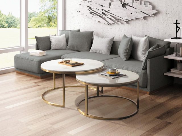 卡拉石面茶几組(可各別單買)