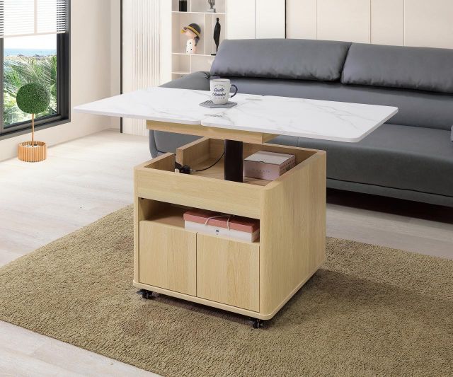 萊特2尺無段升降移動茶几